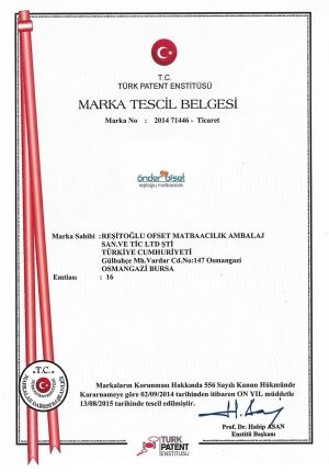 Marka Tescil Belgesi